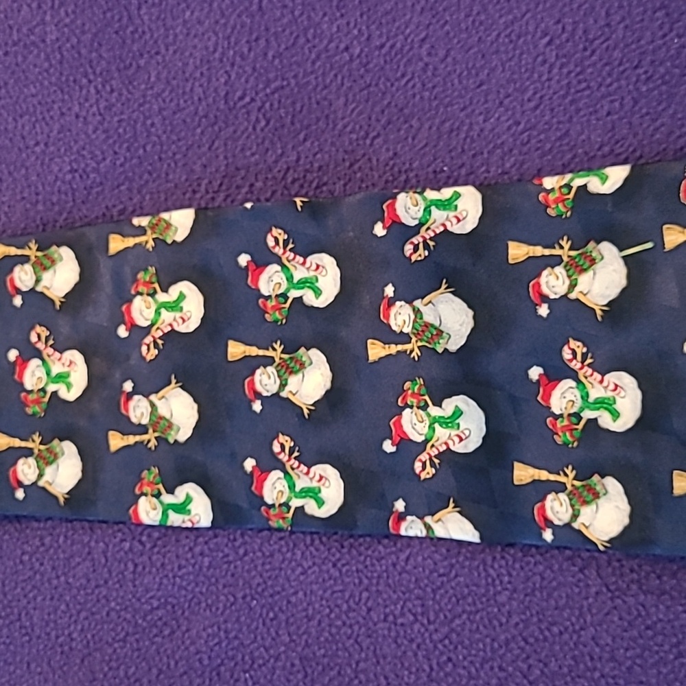Christmas snowman silk tie from hallmark